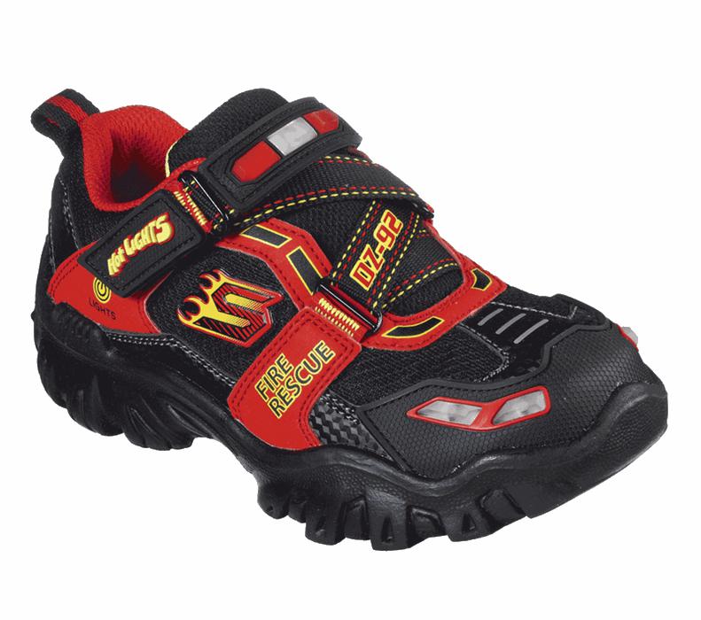 Skechers Pojkar Svarta/Röda Sneakers - Hot Lights: Damager Iii - Fire Stopper - Sverige (ZKVHT-9541)